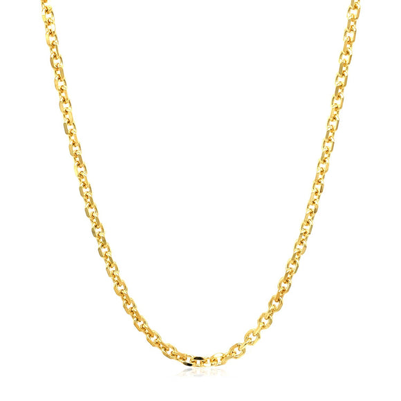 Brand New 18k Yellow Gold Diamond Cut Cable Link Chain (2.60 mm)