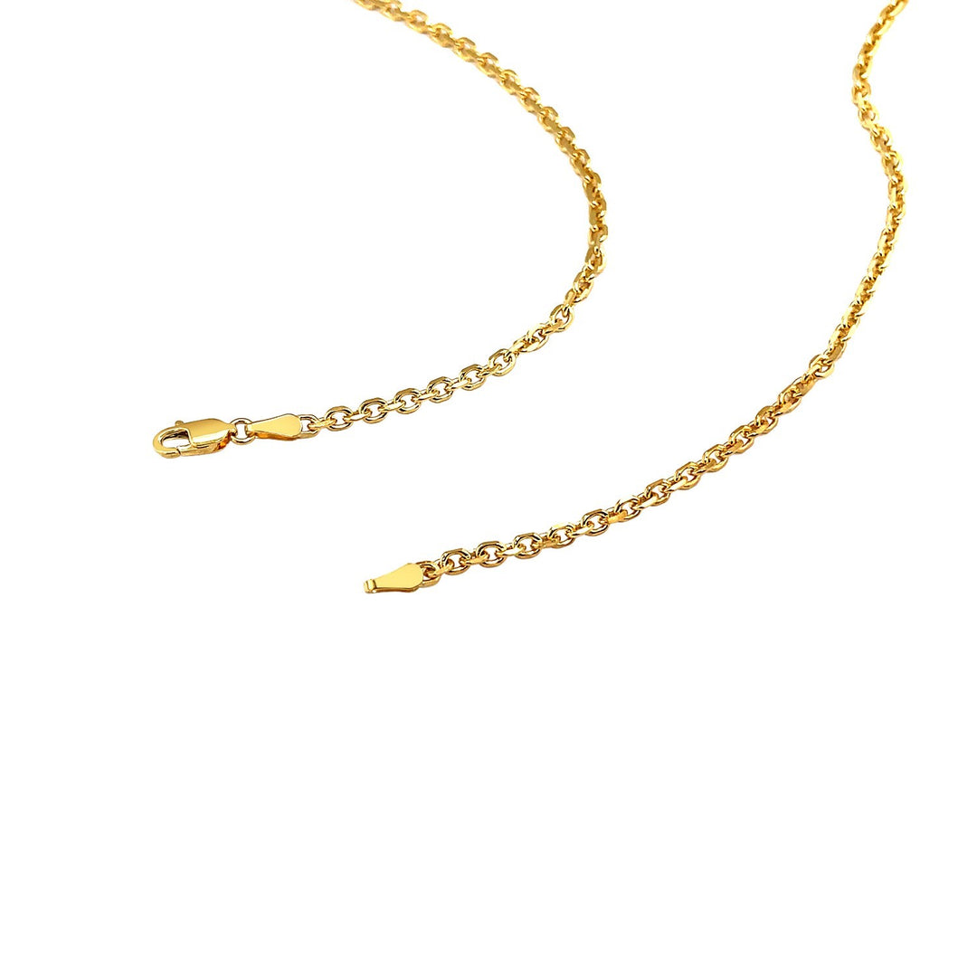 Brand New 18k Yellow Gold Diamond Cut Cable Link Chain (2.60 mm)