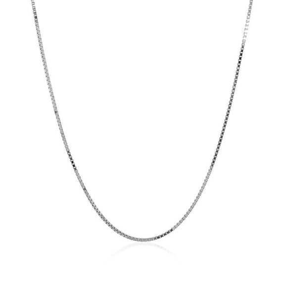 Brand New 18k White Gold Box Chain 0.8mm (0.78 mm)