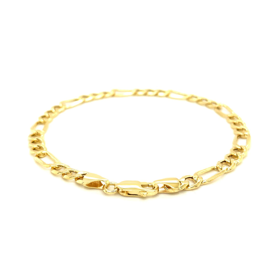 Brand New 14k Yellow Gold Lite Figaro Bracelet (5.60 mm)