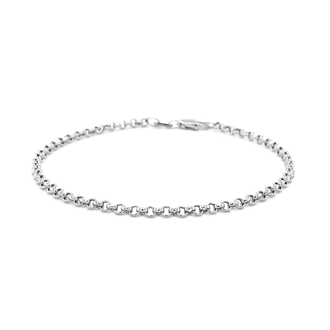 Brand New 14k White Gold Rolo Bracelet  (2.50 mm)