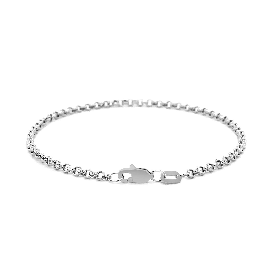 Brand New 14k White Gold Rolo Bracelet  (2.50 mm)