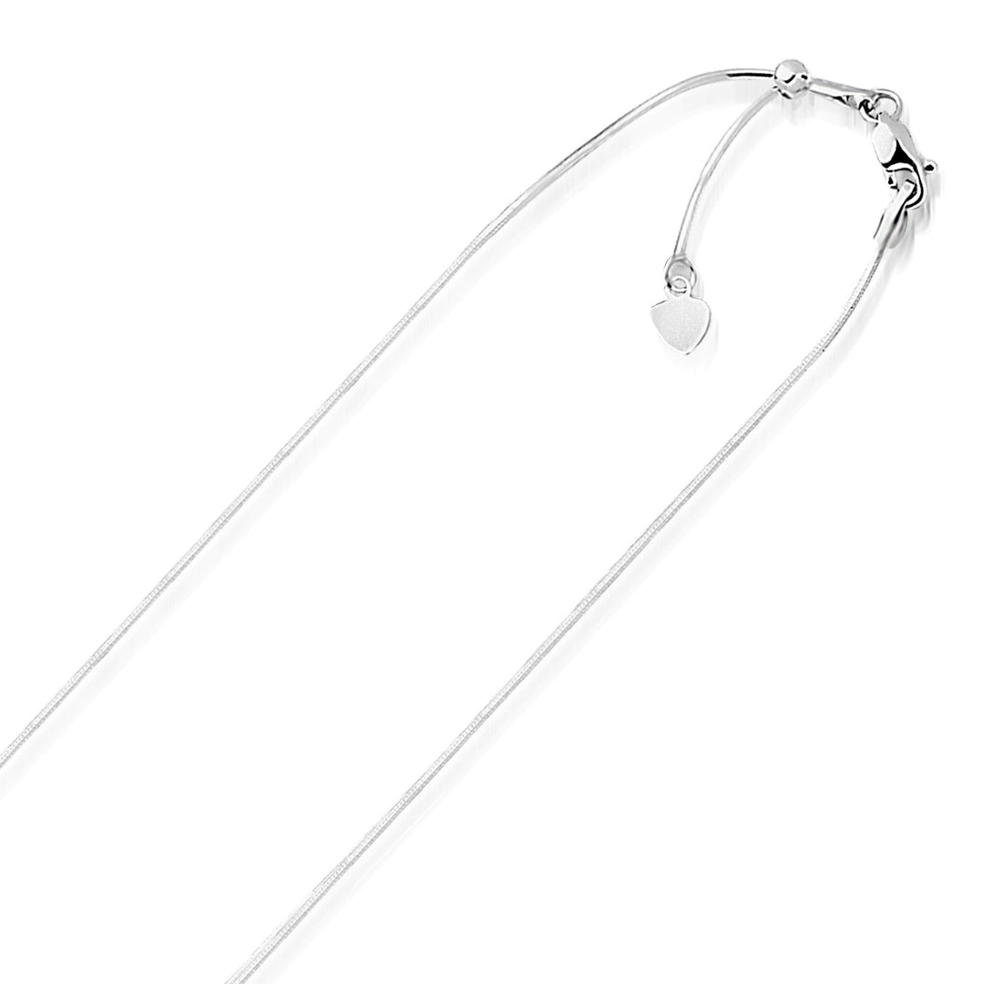 Brand New 14k White Gold Adjustable Snake Chain (0.80 mm)