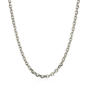 Brand New 14k White Gold Diamond Cut Cable Link Chain (2.90 mm)