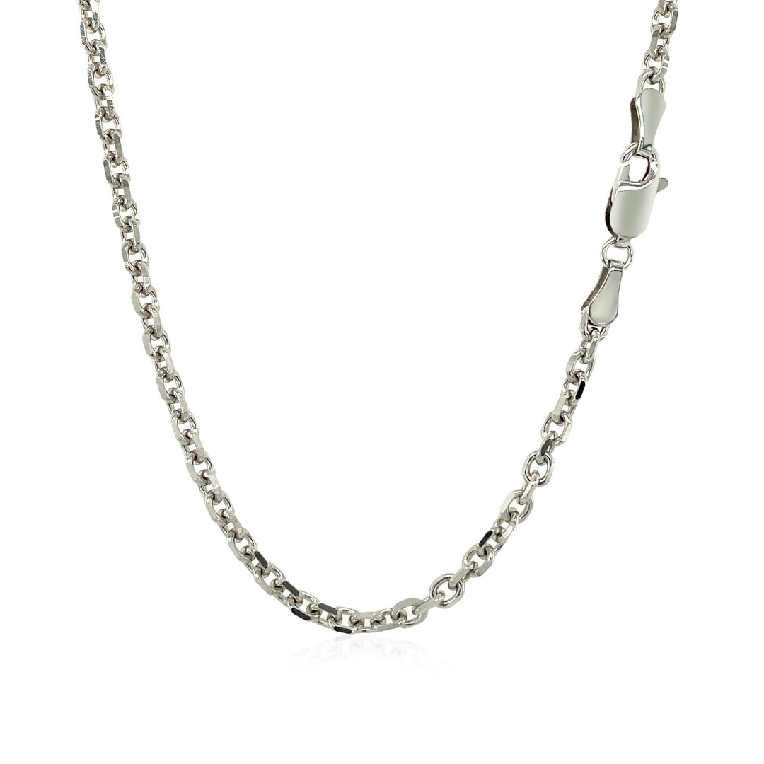 Brand New 14k White Gold Diamond Cut Cable Link Chain (2.90 mm)