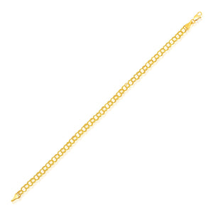 Brand New 14k Yellow Gold Lite Charm Bracelet (4.00 mm)