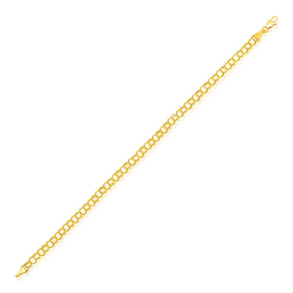 Brand New 14k Yellow Gold Lite Charm Bracelet (4.00 mm)