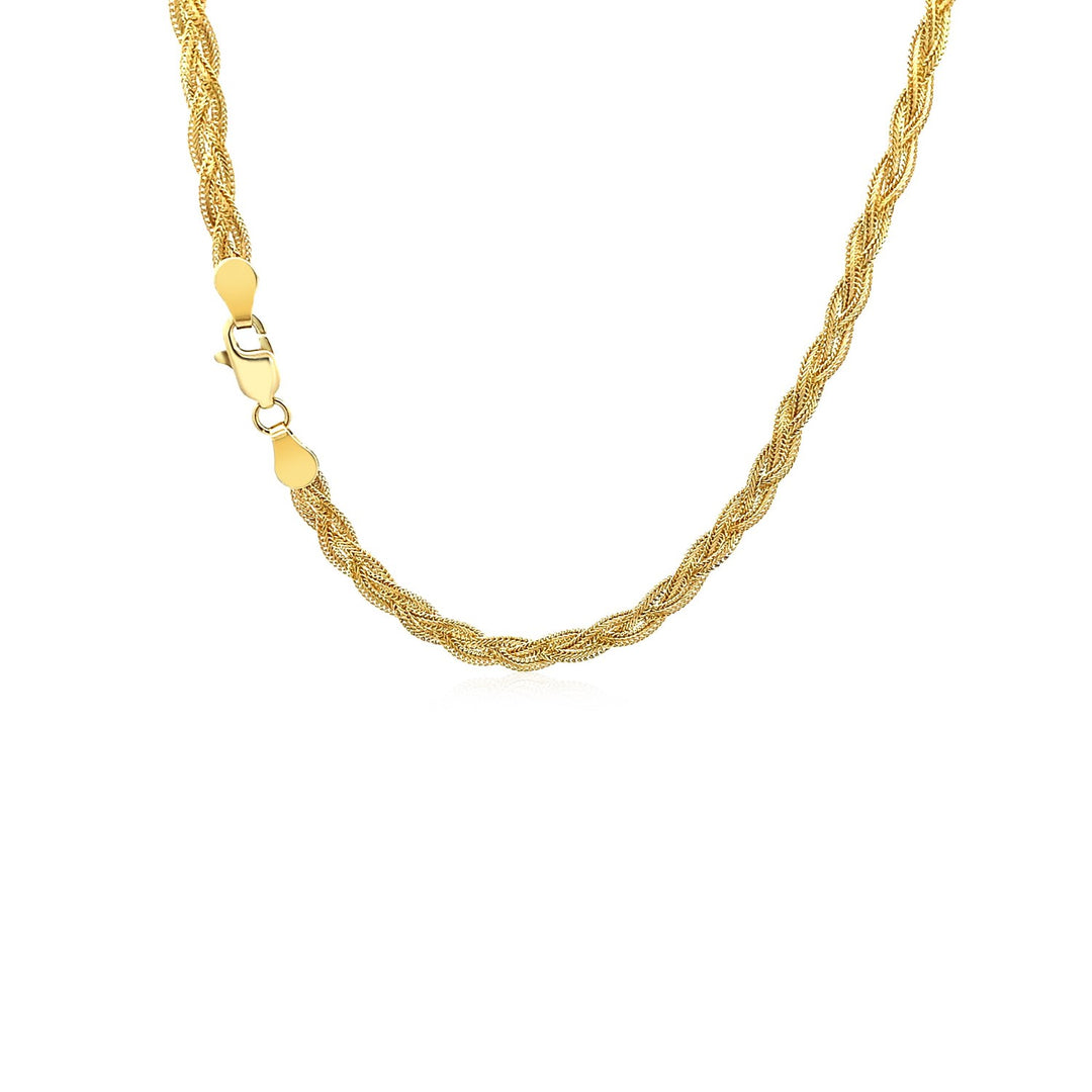 Brand New 14k Yellow Gold Braided Chain (3.50 mm)