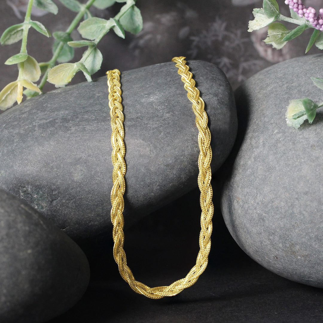 Brand New 14k Yellow Gold Braided Chain (3.50 mm)