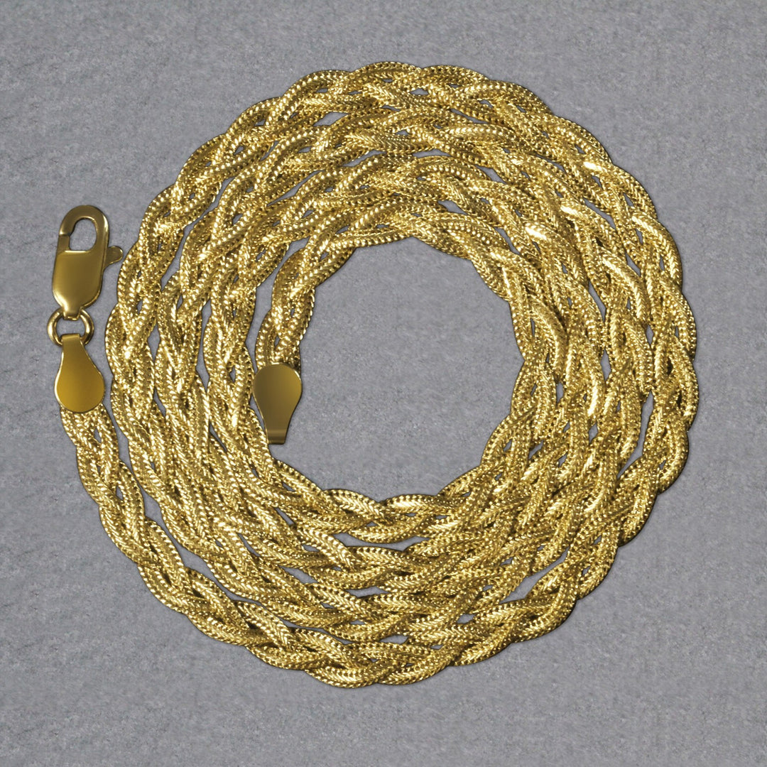 Brand New 14k Yellow Gold Braided Chain (3.50 mm)