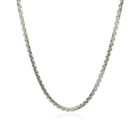 Brand New 14k White Gold Round Box Chain (2.5 mm)