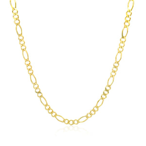 Brand New 14k Yellow Gold Solid Figaro Chain (2.80 mm)