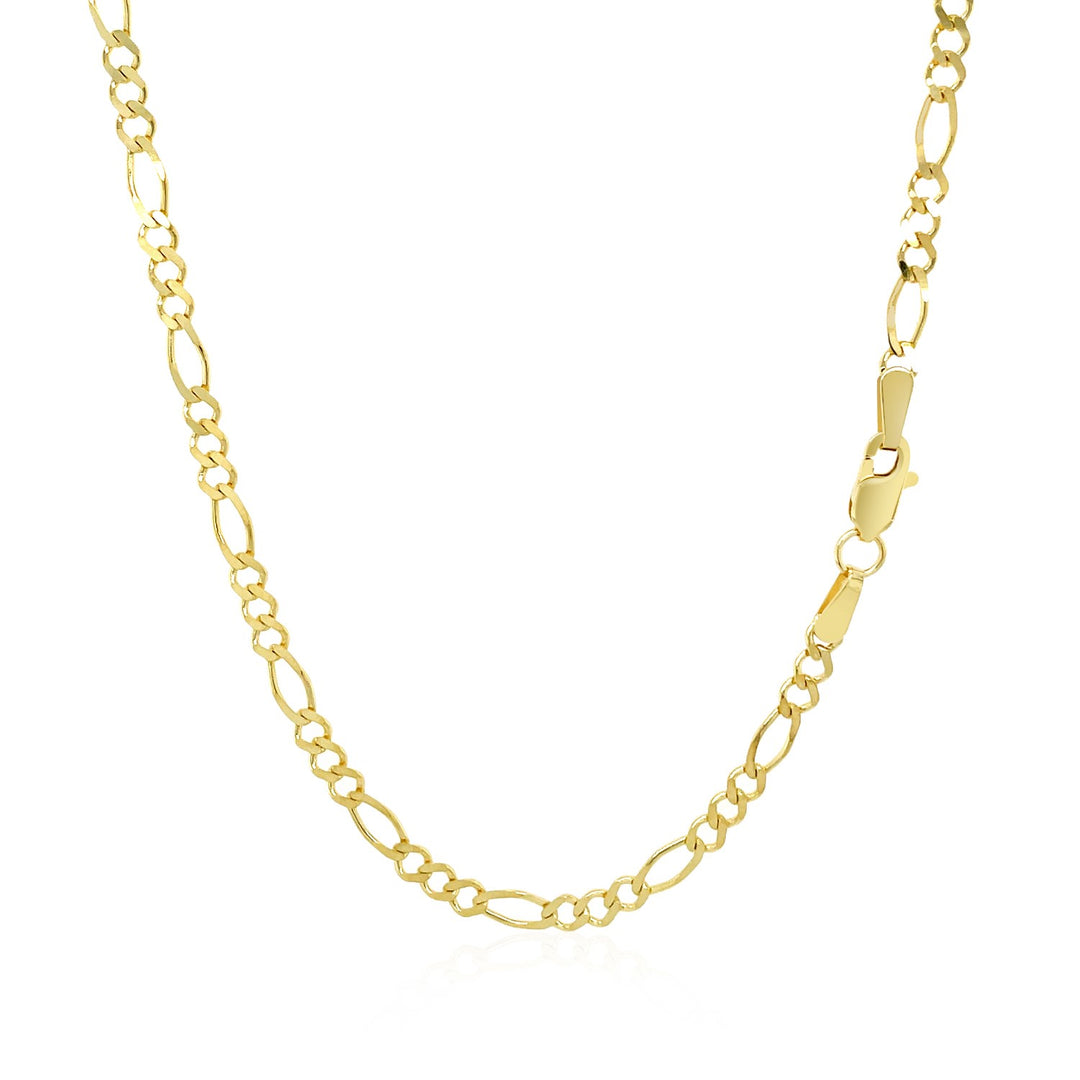 Brand New 14k Yellow Gold Solid Figaro Chain (2.80 mm)