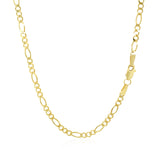 Brand New 14k Yellow Gold Solid Figaro Chain (2.80 mm)