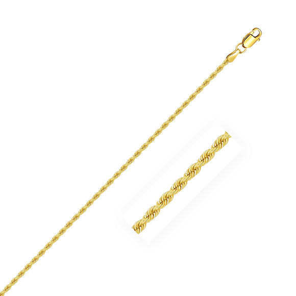 Brand New 14k Yellow Gold Solid Rope Chain (1.80 mm)