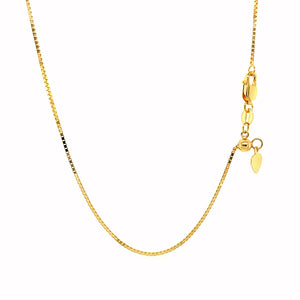 Brand New 14k Yellow Gold Adjustable Box Chain (0.85 mm)