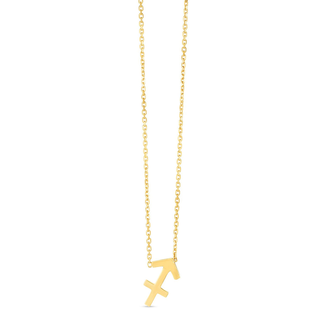 Brand New 14K Yellow Gold Sagittarius Necklace