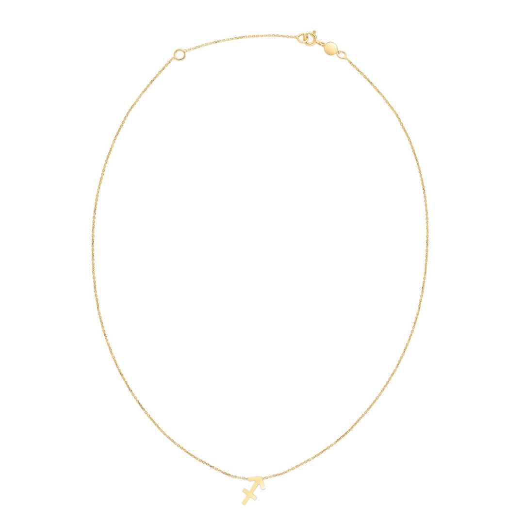 Brand New 14K Yellow Gold Sagittarius Necklace