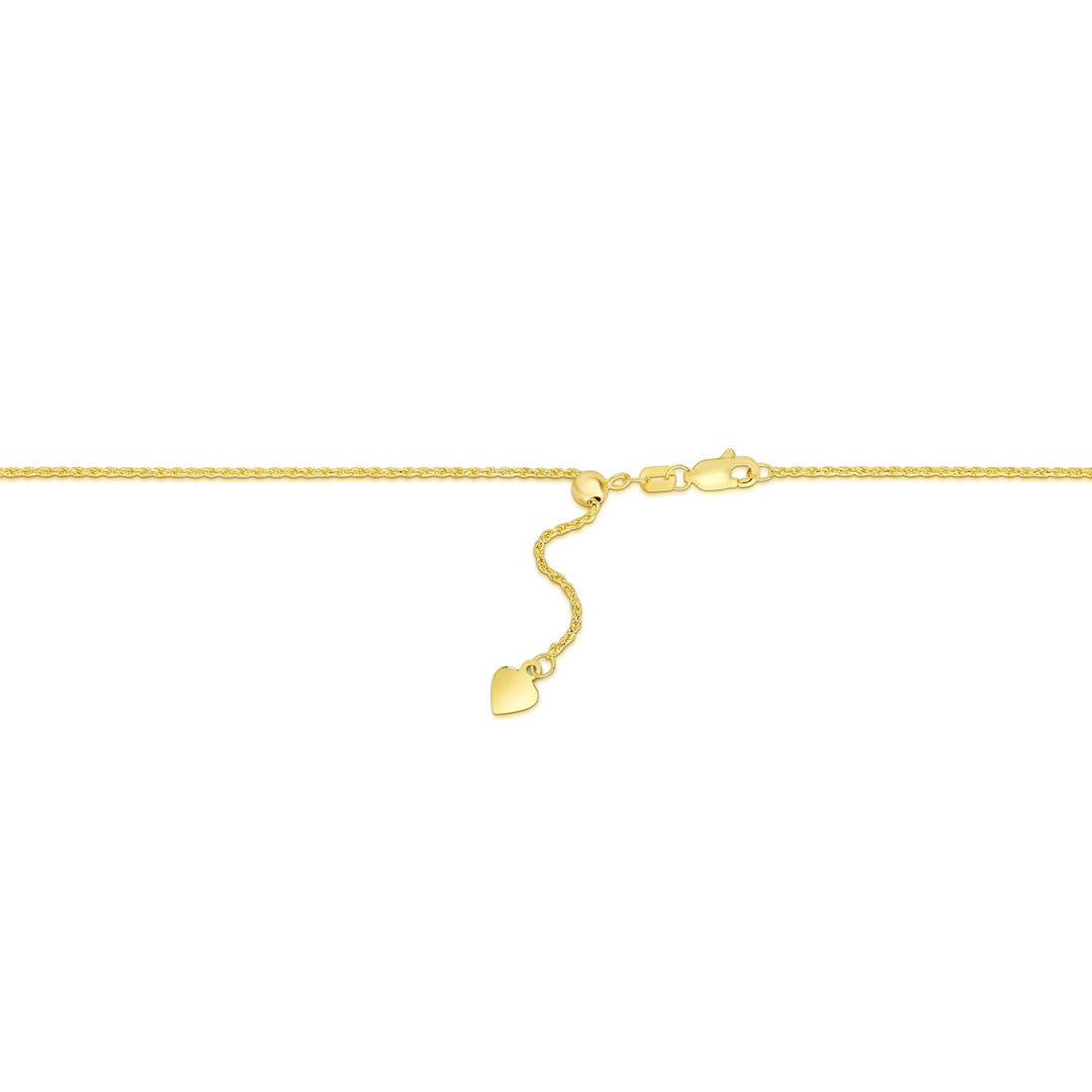 Brand New 14k Yellow Gold Adjustable Rope Chain (0.95 mm)