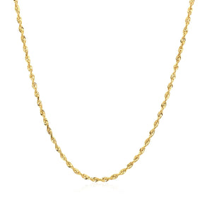 Brand New 14k Yellow Gold Solid Diamond Cut Rope Chain (1.60 mm)