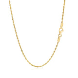 Brand New 14k Yellow Gold Solid Diamond Cut Rope Chain (1.60 mm)