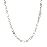 Brand New 14k White Gold Solid Figaro Chain (2.60 mm)