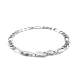 Brand New 14k White Gold Solid Figaro Bracelet (6.00 mm)