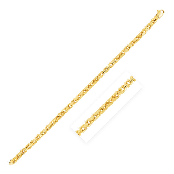 Brand New 14k Yellow Gold High Polish Mens Fancy Box Bracelet  (5.00 mm)