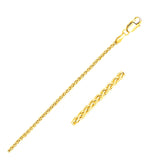 Brand New 14k Yellow Gold Round Wheat Chain (2.10 mm)