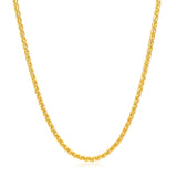 Brand New 14k Yellow Gold Round Wheat Chain (2.10 mm)