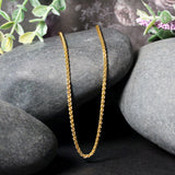 Brand New 14k Yellow Gold Round Wheat Chain (2.10 mm)