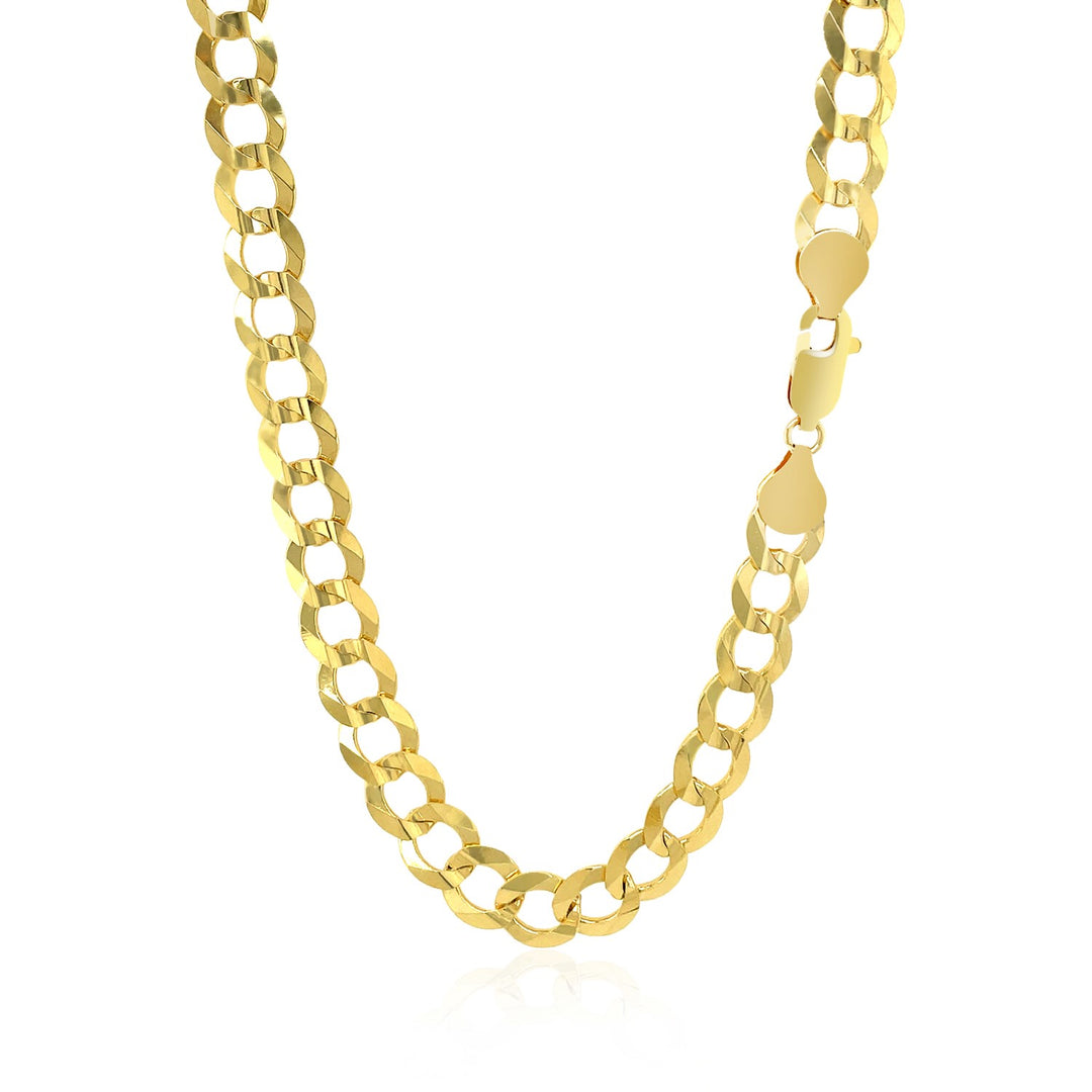 Brand New 14k Yellow Gold Solid Curb Chain (7.00 mm)