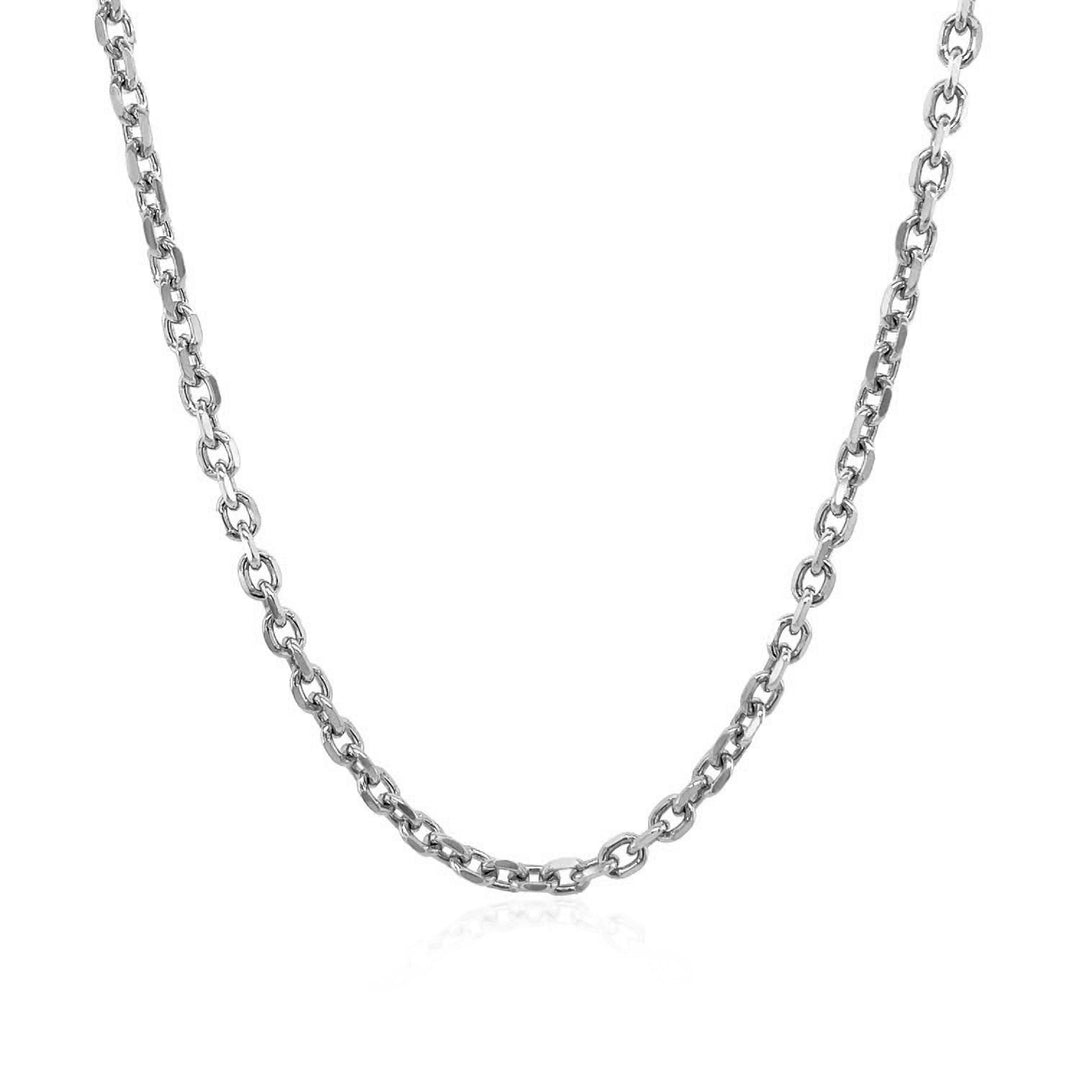 Brand New 14k White Gold Diamond Cut Cable Link Chain (2.20 mm)