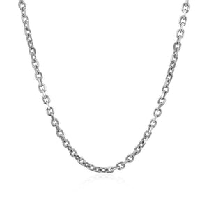 Brand New 14k White Gold Diamond Cut Cable Link Chain (2.20 mm)