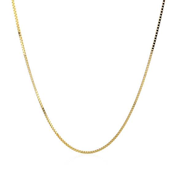 Brand New 14k Yellow Gold Classic Box Chain (0.75 mm)