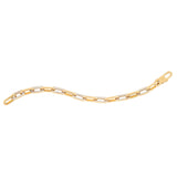 Brand New 14k Yellow Gold MOP Paperclip Gem Link Bracelet (7.00 mm)