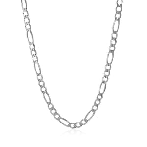 Brand New 14k White Gold Solid Figaro Chain (3.80 mm)