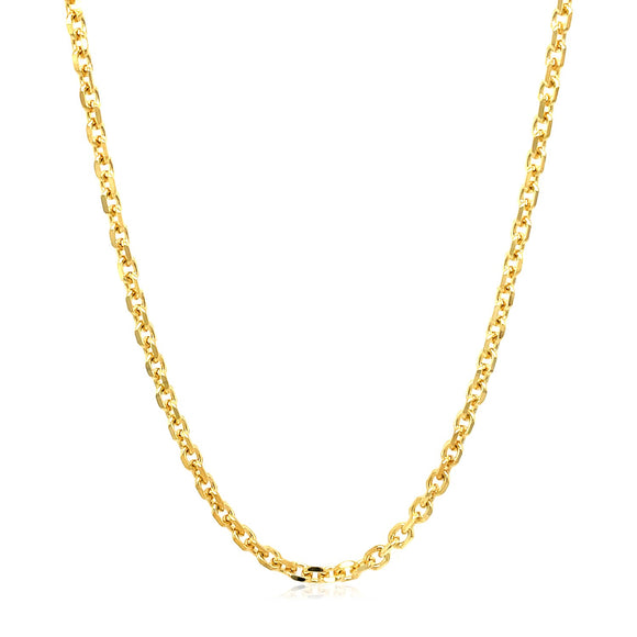 Brand New 14k Yellow Gold Diamond Cut Cable Link Chain (2.60 mm)