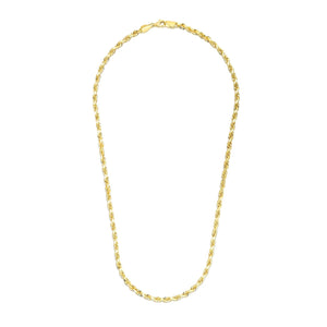 Brand New 14k Yellow Gold Solid Diamond Cut Rope Chain (3.50 mm)