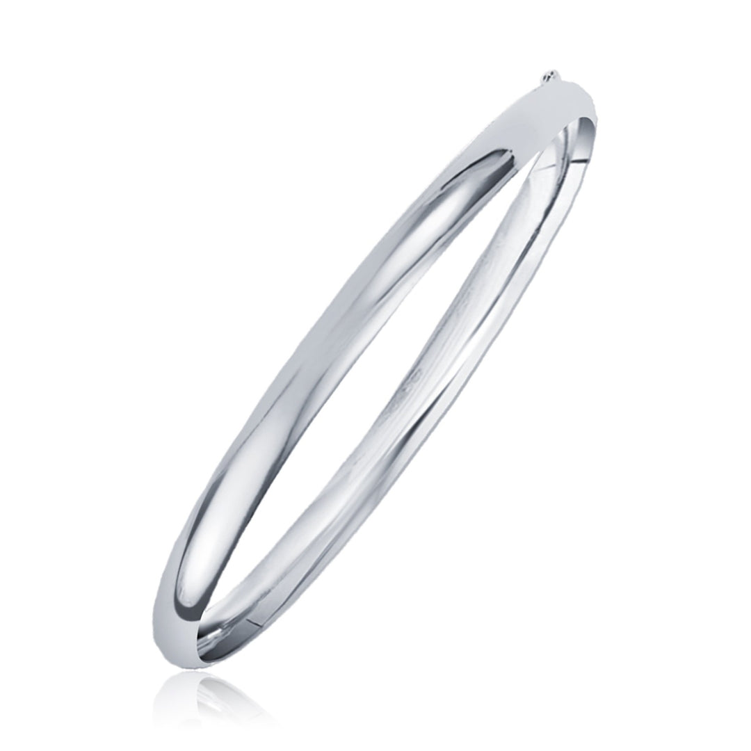 Brand New Classic Bangle in 14k White Gold (6.00 mm)