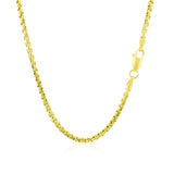 Brand New 14k Yellow Gold Round Box Chain (2.5 mm)