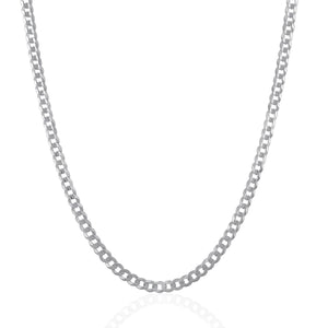 Brand New 14k White Gold Solid Curb Chain (3.60 mm)