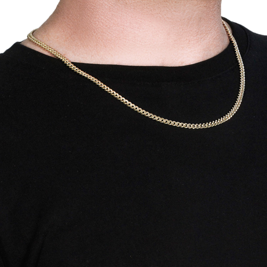 Brand New 10k Yellow Gold Semi Solid Miami Cuban Chain (4.50 mm)