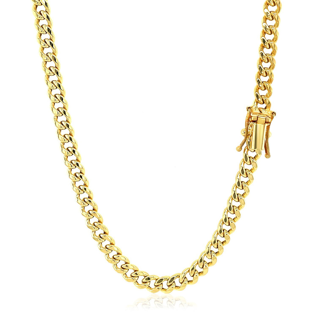 Brand New 10k Yellow Gold Semi Solid Miami Cuban Chain (4.50 mm)