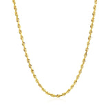 Brand New 14k Yellow Gold Solid Diamond Cut Rope Chain (2.50 mm)