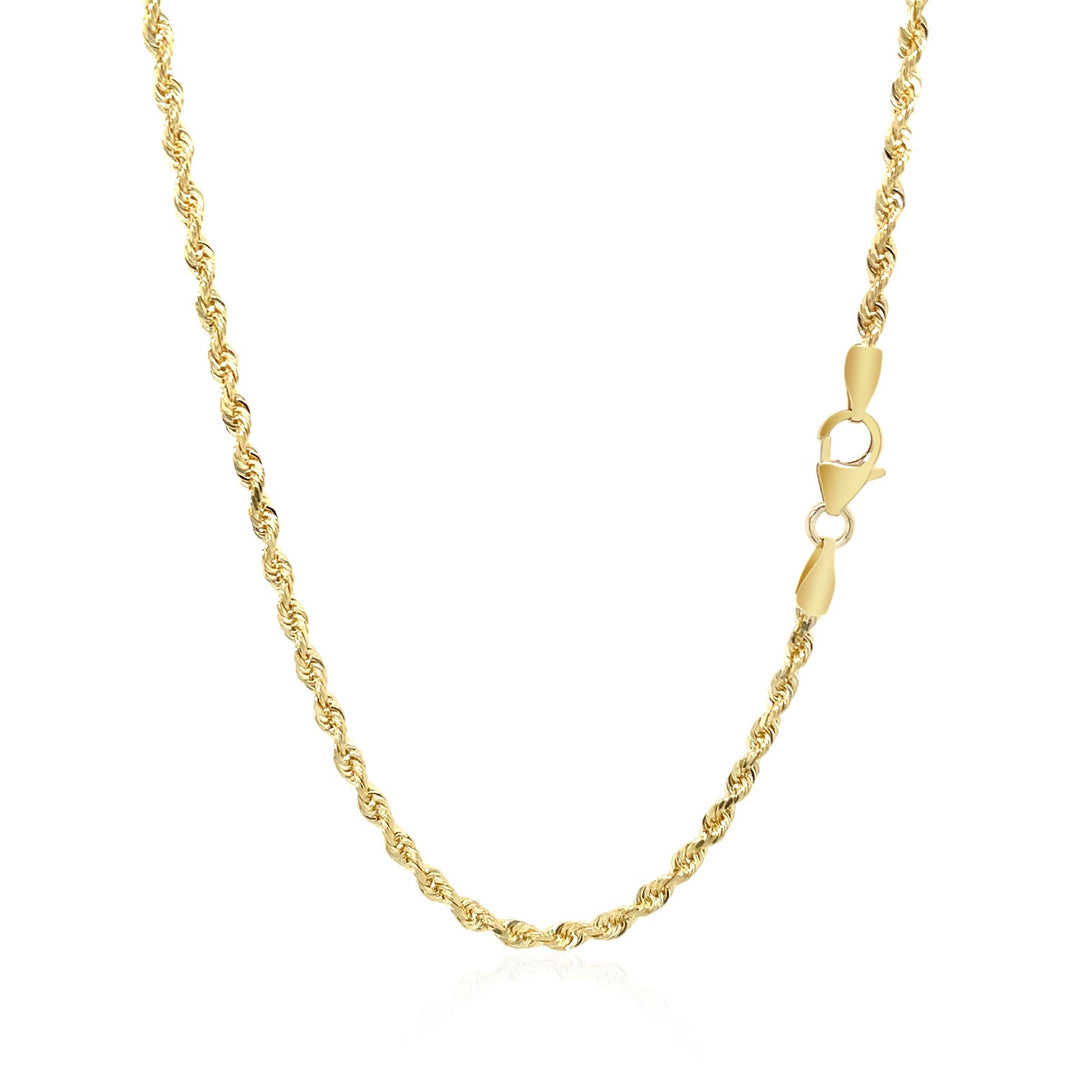 Brand New 14k Yellow Gold Solid Diamond Cut Rope Chain (2.50 mm)