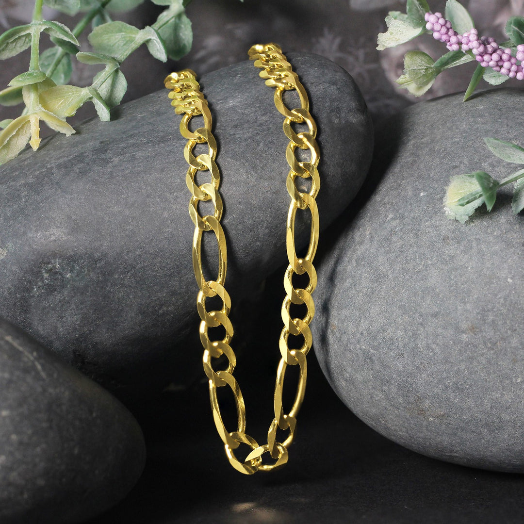 Brand New 14k Yellow Gold Solid Figaro Chain (6.00 mm)