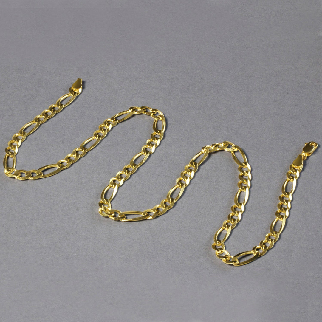 Brand New 14k Yellow Gold Solid Figaro Chain (6.00 mm)