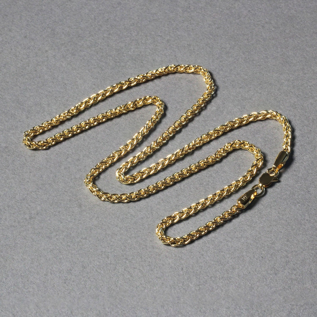 Brand New 14k Yellow Gold  Light Weight Wheat Chain (2.40 mm)