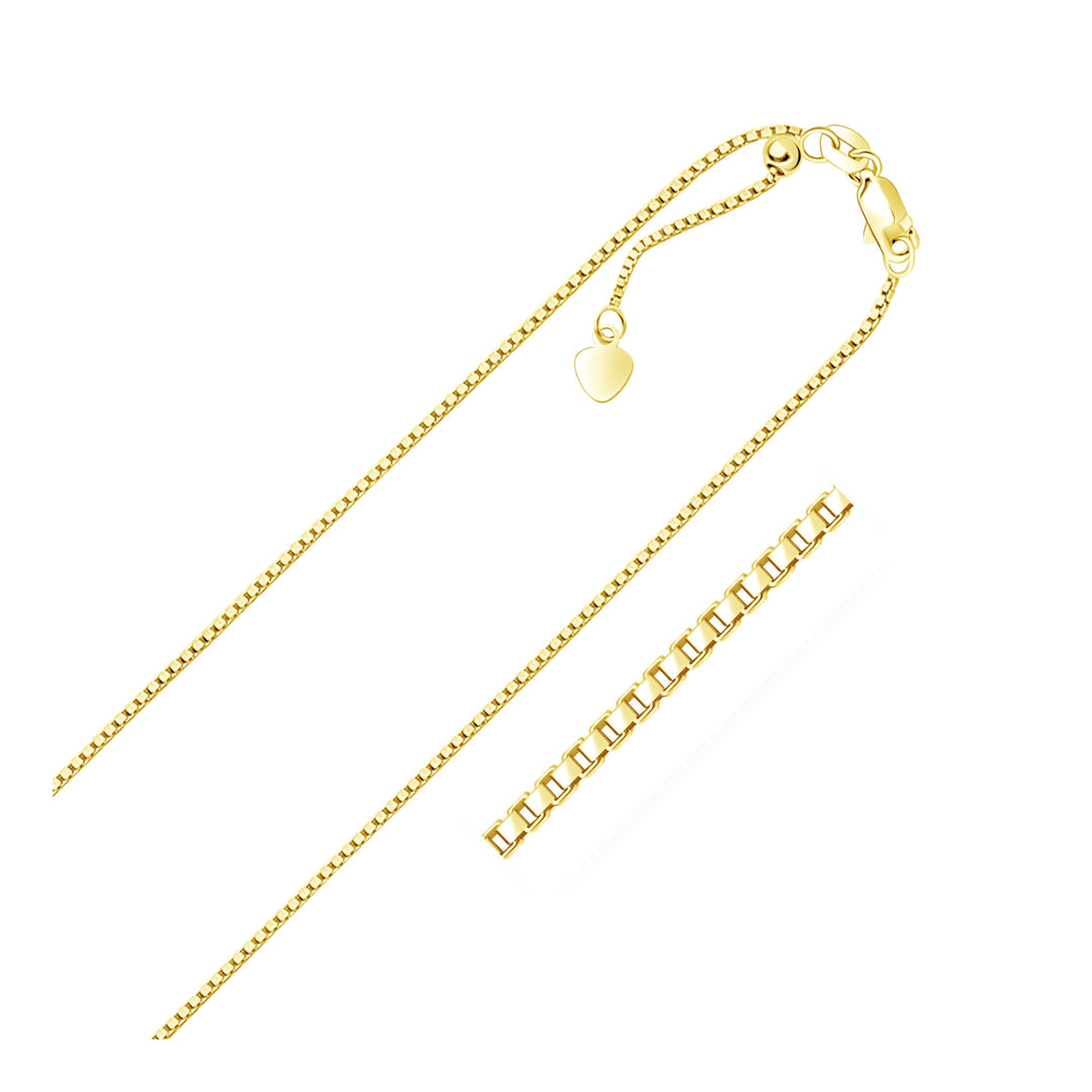 Brand New 14k Yellow Gold Adjustable Box Chain (1.10 mm)